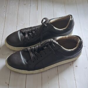 Banana Republic Men's Size 10 Black Leather Sneakers Lace Up